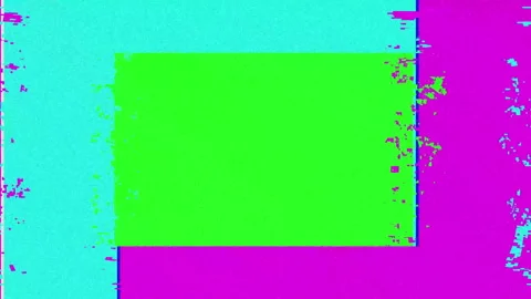 Colorful Glitch Screen Error Animation Cyan Magenta Video stock 339574496