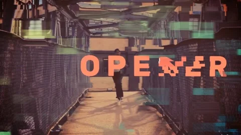 Colorful Glitch Slideshow After Effects stock