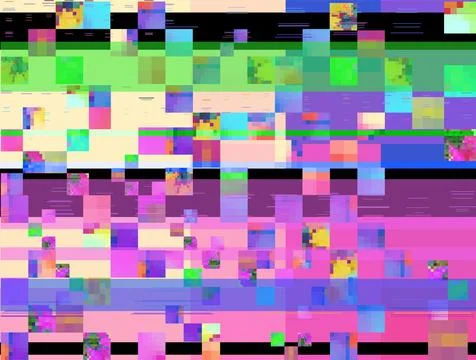 Colorful glitch squares elements vector background, abstract digital pixels Stock Illustration