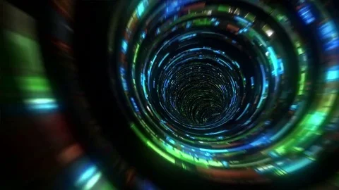 Colorful Glitch Tunnel Video stock 80991758