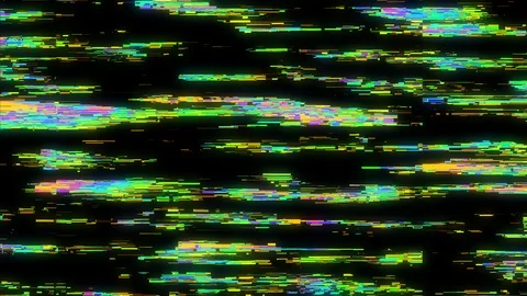 Colorful Glitchy Noise Horizontal Waves Stock Footage 126123762