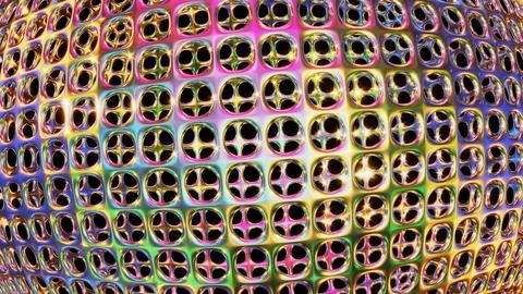 Colorful glittering metallic wireframe sphere イラスト素材