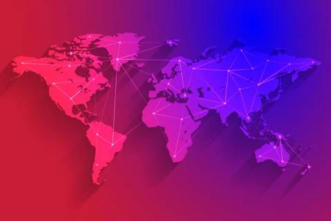 Colorful global network connection background, vector Stock Illustration