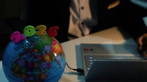 Colorful globe with 2026 for future planning, Colorful globe with the year .. Stock Footage 321937280