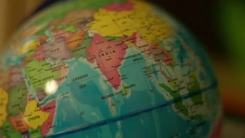 Colorful globe rotates slowly Stock Footage 342353643