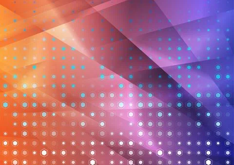 Colorful glossy abstract background with hexagonal elements pattern Illustration