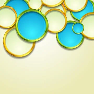 Colorful glossy circles abstract tech geometric background 스톡 일러스트