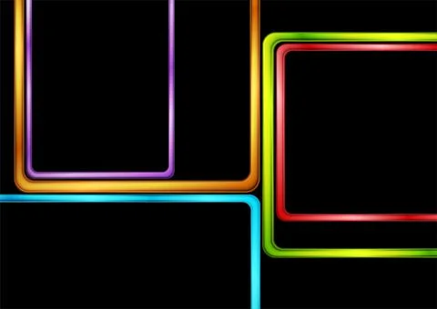 Colorful glossy rectangle frames abstract concept geometric background 스톡 일러스트