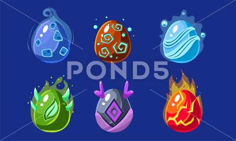Colorful Glossy Shapes Set, Interface Assets for Mobile App or Video Game Vector Stock Illustration