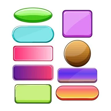 Colorful glossy user interface web buttons collection Illustrazione stock