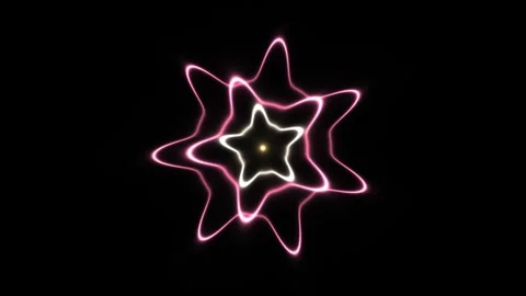 Colorful glow pattern with star shape design in black Stock Footage 339329605