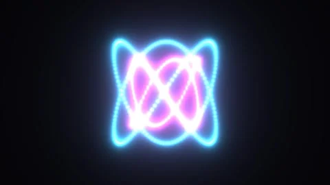 Colorful glowing abstract patterns in dark background Stock Footage 338128453