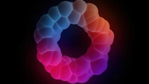 Colorful glowing abstract ring of connected bubbles 库存插图