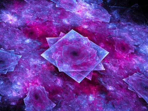 Colorful glowing abstract squares composition Stock Illustration