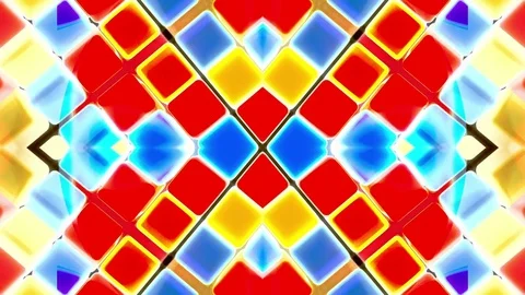Colorful Glowing Box VJ Loops Stock Footage