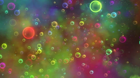 Colorful Glowing Bubbles Abstract Background With Neon Rainbow Circles 스톡 동영상 336793060