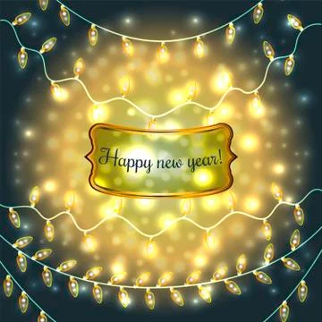 Colorful Glowing Christmas Lights.Vector elements can be used as backdrop for Illustrazione stock