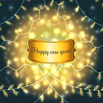 Colorful Glowing Christmas Lights.Vector elements can be used as backdrop for Stock Illustration