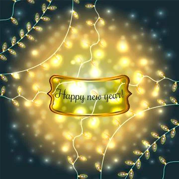 Colorful Glowing Christmas Lights.Vector elements can be used as backdrop for Stock Illustration