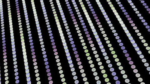 Colorful Glowing Dot Lines Diagonal Flow 4K Seamless Loop Video stock 333815282