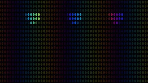 Colorful glowing dot pattern on a dark background Video stock 338318157