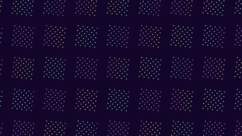 Colorful glowing dots pattern background with geometric diamond shapes Stock Footage 333782794