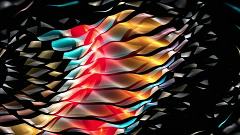 Colorful glowing dynamic abstract motion, computer generated abstract fractal Stock Footage 166716919
