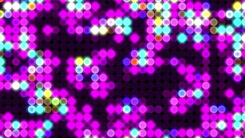 Colorful Glowing LED Dot Pattern Neon Light Motion Abstract Background Stock Footage 344664934