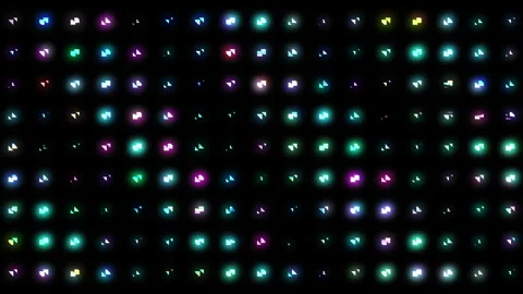 Colorful Glowing Lights Wall Loop Stock Footage 265542548