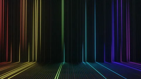 Colorful glowing lines seamless loop 3D render animation Stock Footage 106721577