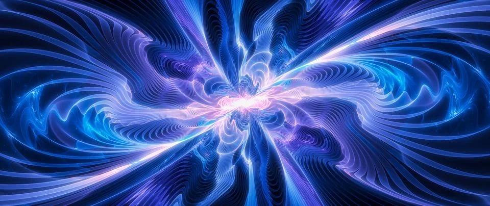 Colorful glowing multidimensional object in space Stock Illustration