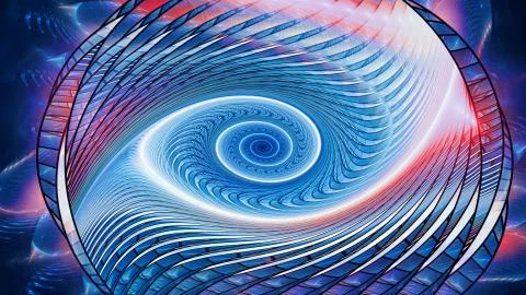 Colorful glowing multidimensional spiral Stock Illustration