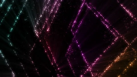 Colorful Glowing Particles Background Loop Stock Footage 204855680
