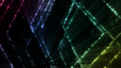 Colorful Glowing Particles Background Loop Stock Footage 204857371