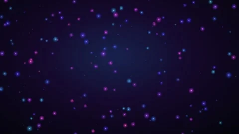 Colorful glowing particles on a dark background create visual effects Stock Footage 337233855