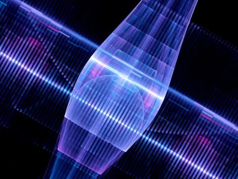 Colorful glowing quantum computer abstract background Stock Illustration