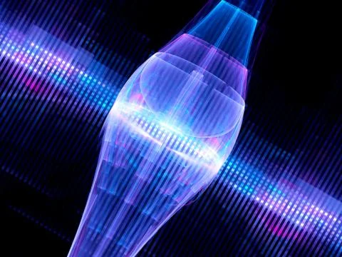 Colorful glowing quantum computer background Illustrazione stock