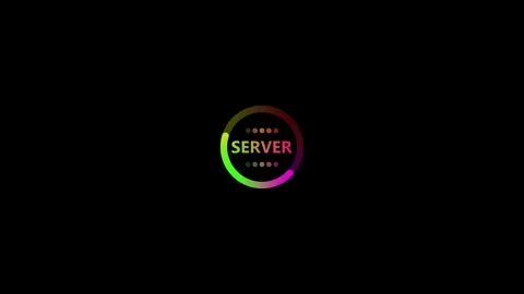 Colorful glowing server with animated dots on dark background futuristic te.. Видео 341008384