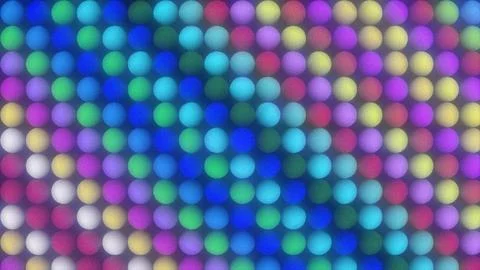 Colorful Glowing Sphere Grid Background Textured LED Bulb Matrix Stock Illustration