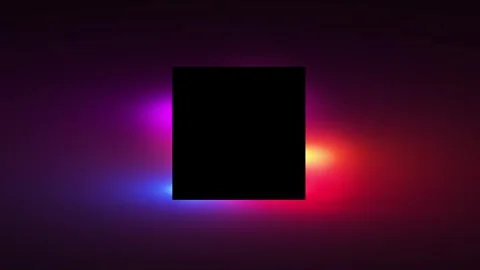 Colorful glowing square background red, blue, purple, and yellow light spill aro Stock Footage 340477228