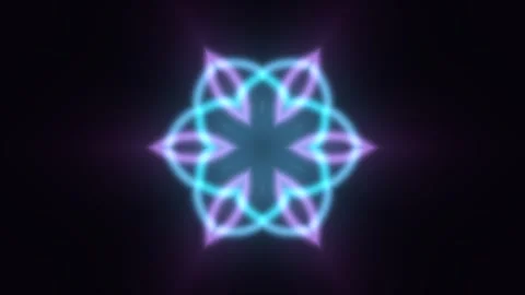 Colorful glowing star shape animation on dark background Stock Footage 340361712