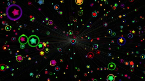 Colorful Glowing Stars Strings Motion Background Видео 342646328