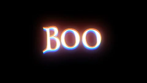 Colorful glowing text animation with the words Boo or Bite Stock Footage 317099455