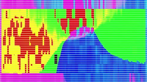Colorful gltch screen visual loop animation. Stock Footage 232444106