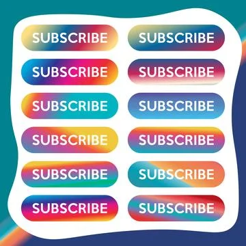 Colorful Gradation Subscribe Button For TV Channel or Social Media, Flat De.. Stock-Illustration