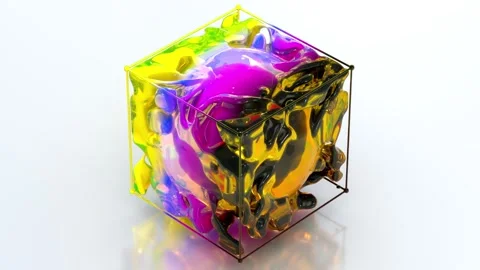 Colorful Gradient 3D Cube 45 4K Stock Footage 279482120