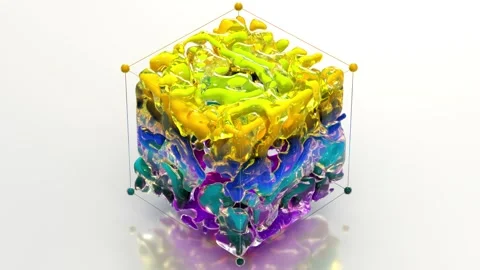 Colorful Gradient 3D Cube 58 4K Stock Footage 296386764