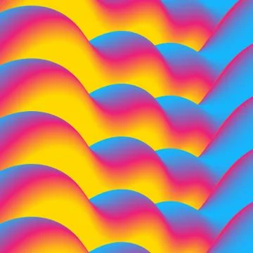 Colorful gradient 3d liquid dynamic waves background Illustrazione stock