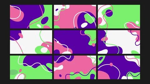 Colorful Gradient Abstract Blend Background Set Stock Illustration