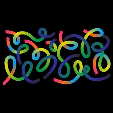 Colorful Gradient Abstract Ribbon Background, Modern Flowing Curves Design Illustrazione stock